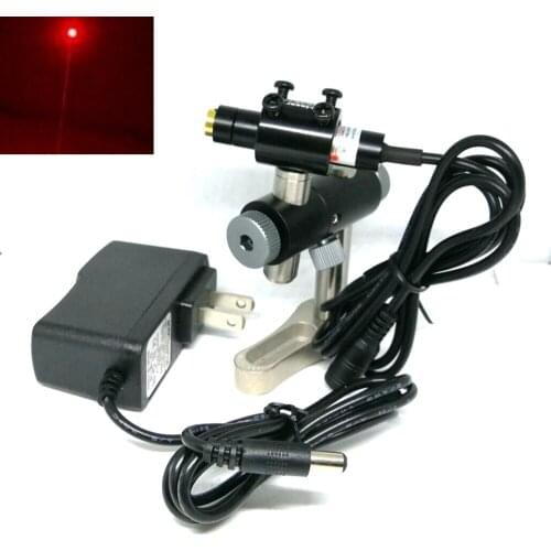 Focusable 650nm 80mw Red Laser Dot Module Printing / Sewing Machine Positioning 5V 12X55mm w 3-Axis Holder Locator