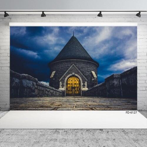 Brick Building Passway Dark Clouds Photography Background Vinyl Cloth Backdrop Fond Photo for Children Baby Portrait Photophone