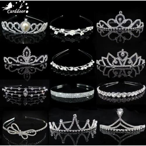 Carddoor Beautiful Princess Tiaras and Crowns Headband Kid Girls Lover Bridal Prom Crown Wedding Party Accessiories Hair Jewelry