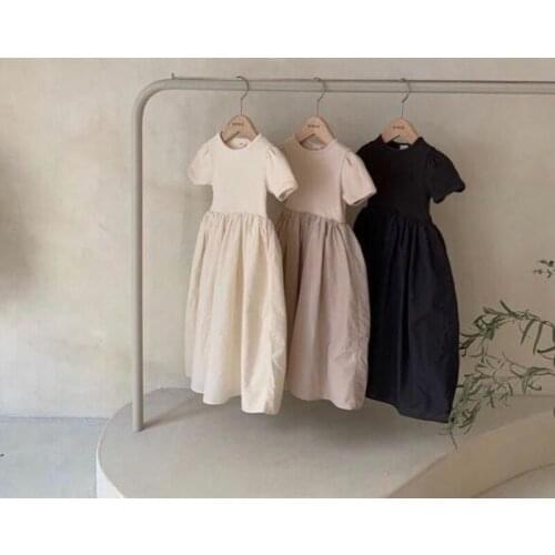 2021 Ins Japan and South Korea Summer Casual Girls Stitching Long A-line Skirt Pit Strip Mori Princess Dresses for Toddler Girl