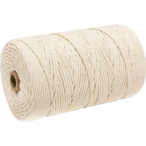 3mm x 200m Macrame Cotton Cord Thread Rope Craft for Handmade Decorative Wall Hanging Dream Catcher DIY Home Textile