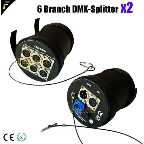 6 Road Way DMX512 Mobile Splitter Stickers Easily Installed for Stage Truss 3pin XLR Outputs Distributes Amplifies dmx Buffers