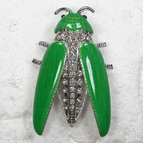 Fashion Brooch Clear Rhinestone Enamel Wing Bug Pin brooches C555 A