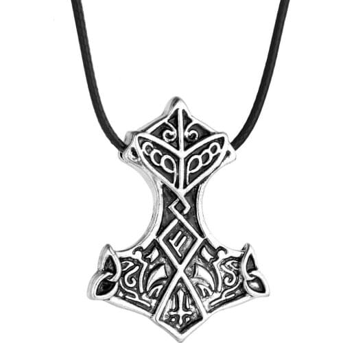 Vintage Mens Viking Necklace Fashion Alloy Tree of Life Pendant Necklace Holiday Gift Nordic Necklace Domineering Mens Jewelry