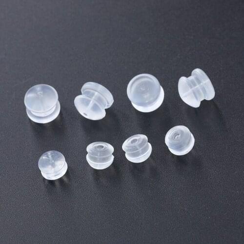 30pcs 6.5*5.8mm Earrings Set Transparent Silicone Earrings Accessories Ear Plugging Earring Back Stopper