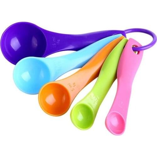 5Pcs Colorful Measuring Spoons Set Kitchen Tool Utensils Cream Cooking Baking Tool