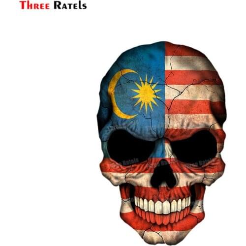 Three Ratels A200 Dark Czech Flag Skull Jeff Bartels Wheelchair Sticker For Tesla Strange Vinyl Materal Decals Decoration