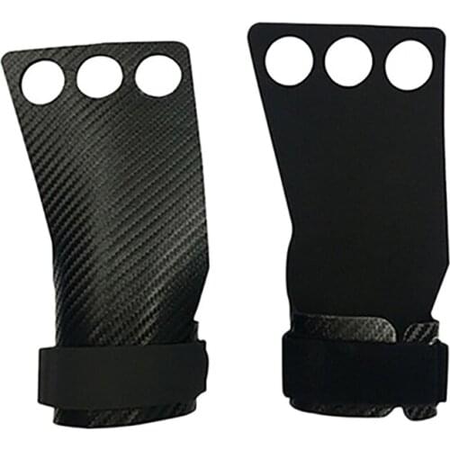 New-1Pair 3 Hole Carbon Hand Grips for Weightlifting Kettlebells Gymnastics Workout Equipmento Guantes for Men Women