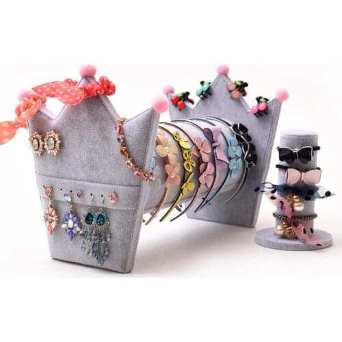 Jewelry Hair Hoop Crown Display Frame Pluggable Earrings Stud Jewelry Watches Storage Shelf Rack Home Storage Organization Rack