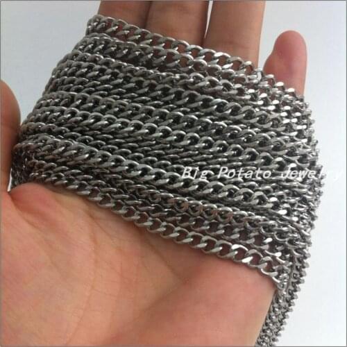 Wholesale 5/10Meters 4.5MM Fashion DIY Jewelry Finding For Pendant Silver Color Stainless Steel Necklaces For Men Boy