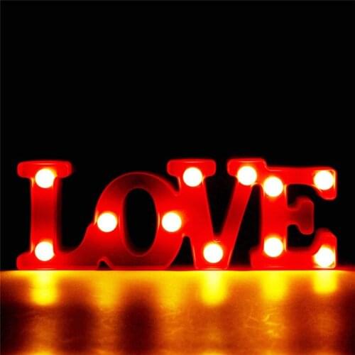 Hot Sale Creative Romantic Indoor Lamp LOVE Marquee Letter LED 3d Night Light Home Christmas Party Decoration