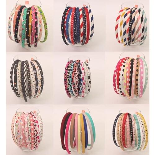 5/10 pcs Bohemia Flower Fabric Covered Hairband Girls Hair Head Hoop Bands Accessories For Women Turban Headdress headbands