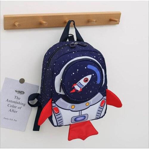 Anti Lost Children Printed Waterproof Bagpack New Large-Capacity Schoolbag Lovely 3D Cute Rocket Lightweight School Bookbags