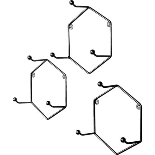 Mug Rack, Wall Hanging Iron Hexagonal Cup Holder Set Of 3 Pieces (7 X 8 X 3Inch)