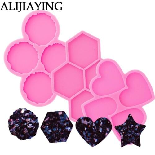 DY1026 4.4cm Circle Geoda Socket Molds, DIY Crafting Silicone Molds, Phone Grip Resin mold silicone For phone case Decoration