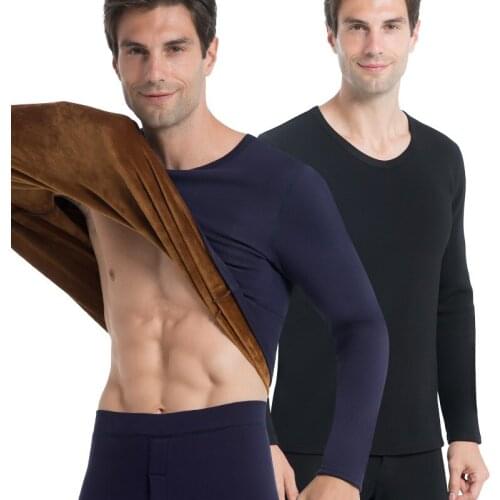 Mens Thermo Underwear Warm Fleece Long Johns Thick Clothing New Thermal Underwear Set Men Autumn Winter Long Underwear Stretch