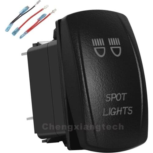 Spot Lights Up Green & Down Red Led Rocker Switch 5P SPST ON/OFF 12v/24v Car Boat Truck Waterproof +Jumper Wires Set