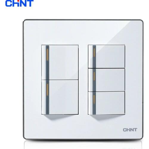CHINT Switch Socket 120 Type /NEW9E Series Light Switch Faceplates Five Gang Two Way Switch