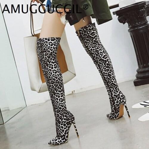 2021 New Plus Big Size 30-48 White Yellow Fashion Sexy Thigh High Heel Over The Knee Autumn Female Winter Lady Women Boot X2036