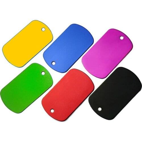 Wholesale Dog Tag Necklace Military Army Nameplate Pet ID Blank Tag Mix Color Pet Pendant Aluminum alloy Jewelry Dog Name Tag