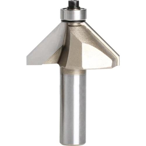 1pc Woodworking 45 degree 1/2*3/4 milling cutter with bearing trimming blades knife gong Woodworking Machine cutting tools