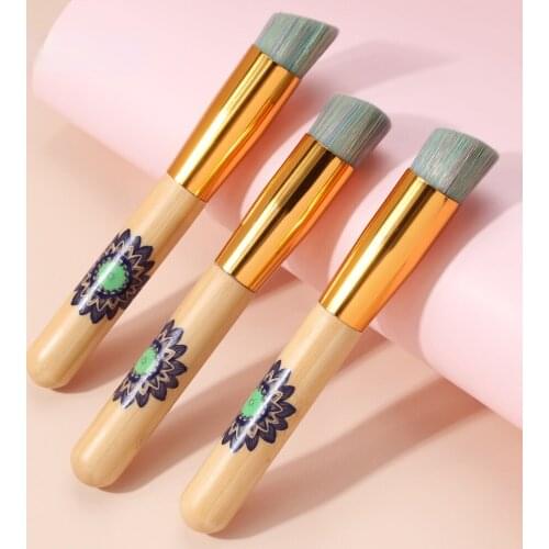 1Pcs Round Angled Top Makeup Brush Power Foundation Blush Concealer Contour Blending Highlight Cheek Brush Beauty Tool