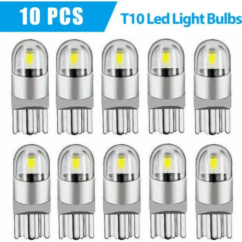10x LED Car Haedlight T10 194 168 W5W Canbus Silica Bright White License LED Light Bulb Lamp 6000K Auto Fog Light