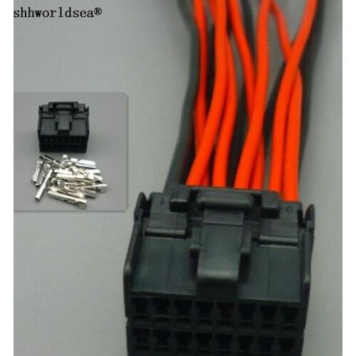 Shhworldsea 16 Pin sheathed connector with black plastic with terminal 174046-2, DJ7161Y-1.2-21 16P car connector