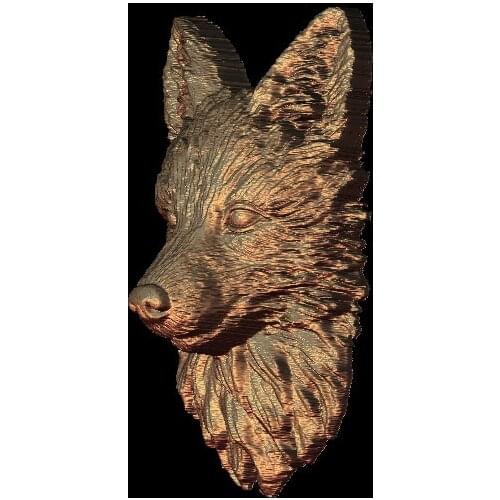 3D cute wolf relief for CNC router engrave Artcam Aspire type3 STL format file M471
