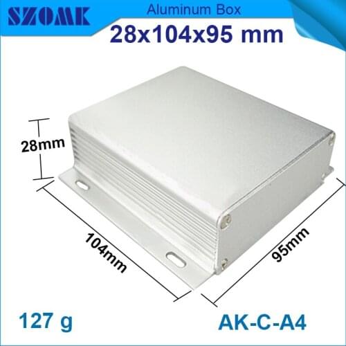 4 pcs/lot Blast silver color 28(H)x104(W)x95(L) mm metal enclosure aluminium case instrument enclosure