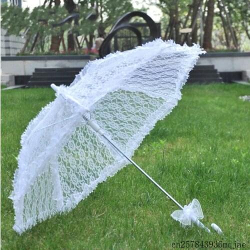 5pcs Lace Umbrella Wedding Umbrella Embroidery Lace Parasol Umbrellas Wedding Decoration