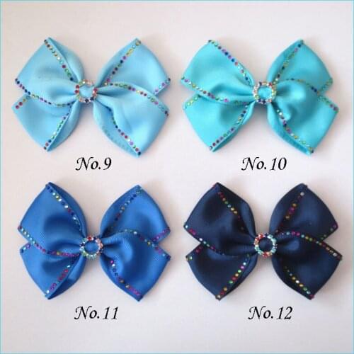 50 BLESSING Girl Rhinestone Rainbow 4.5" Shine Angel Hair Bow Clip Accessories