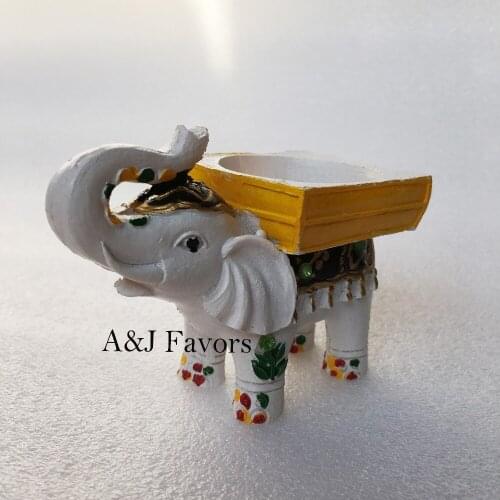 50pcs lot Colorful Wedding favors Anniversary Souvenir Birthday favour gifts Resin Lucky Elephant candle holders wholesale