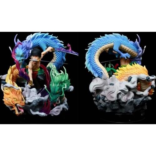 Anime O.n.e.P.i.e.c.e GK Three Swordsman Three Dragon Zoro Tornado Statue Boxed Figure Approx 18cm