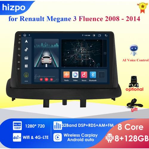 2 Din Car Radio Multimedia Video Player Navigation GPS For Renault Megane 3 France Android Car Stereo Head Unit with Frame WIFI