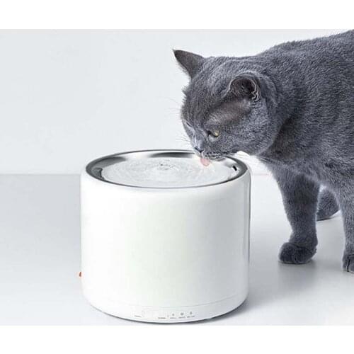 2.5L Large Capacity Automatic Circulation Filter Pet Drinking Machine Lovely Cup for Cats Drink Water Separable White Dog Bowl