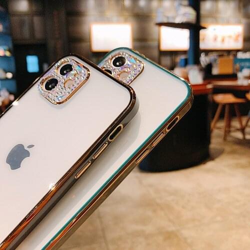 Shiny Glitter Rhinestone Case for IPhone 12 Mini 11 12 Pro Max XR X XS Max 7 8 Plus 12Pro Luxury Cover Transparent Fundas Coque