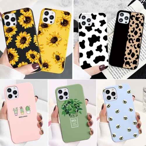 Leopard Daisy Case For iPhone 11 12 Pro Max XS Max XR X 10 Soft Silicone For iPhone 6 6s 7 8 SE 2020 Back Cover Phone Case Capa