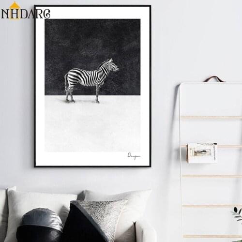 Black and white Fashion Animal Zebra Canvas Prints Wall Art Painting Wall Picture Posters for Living Room Home Decor