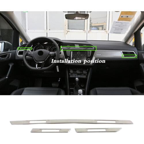 For VW Volkswagen Touran L 2016 2017 2018 2019 Car Garnish Cover Frame Lamp Trim Air Conditioning Condition Outlet Vent Sticks