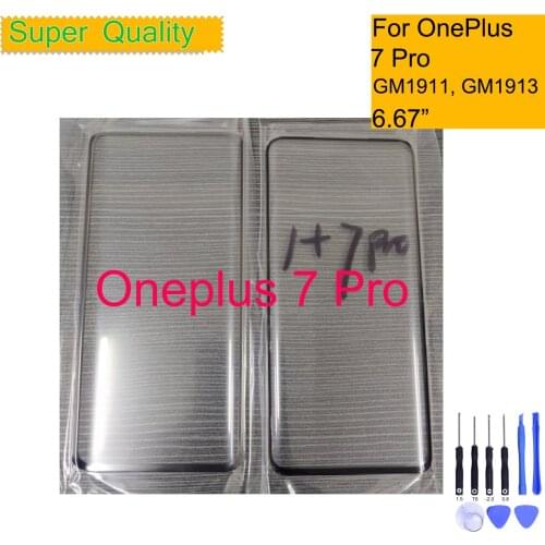 For Oneplus 7 Pro Touch Screen Panel Front Outer Glass LCD Lens Replacement For Oneplus 7 Pro Glass Outer