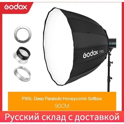 Godox P90L 90CM Portable Deep Parabolic Softbox Bowens Mount Studio Flash Speedlite Reflector Photo Studio Softbox