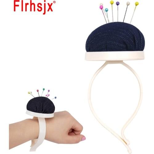 FLRHSJX Needle Pin Cushion Plastic Wrist Strap Pincushion Handy Sewing Pincuhsion for Needlework Embroidery Needle Holder Tool