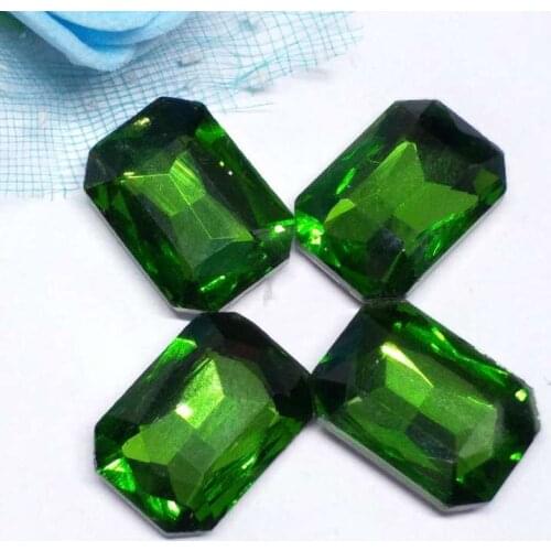 Emerald Rectangular Crystal Glass Sewing Rhinestones Pointback DIY Wedding Dress 4*6 6*8 8*10 10*14 13*18 18*25