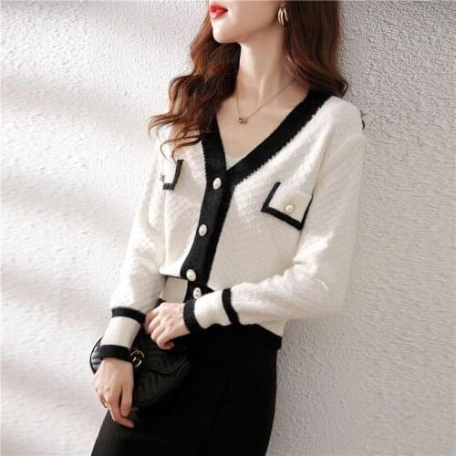 Room 207656, 7 in row 6 】 collaosed v-neck fake pocket knitting cardigan [3500] 39