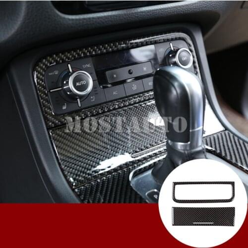 For VW Touareg Carbon Fiber Console Air Condition Button Trim Cover 2011-2018 2pcs Car Accessories Interior Car Decor Car Trim