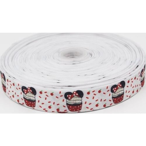 22446 Cup Cake Grosgrain Ribbon Design Customized ​Logo Printed for DIY Hair Bow Craft Festival Decorations ​25-75MM