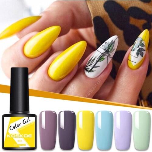 KOSKOE 8ml Gel Nail Polish Semi Permanent Nail Art Hybrid Varnishes Color Gel polish Need Cured Base Top Coat Nails