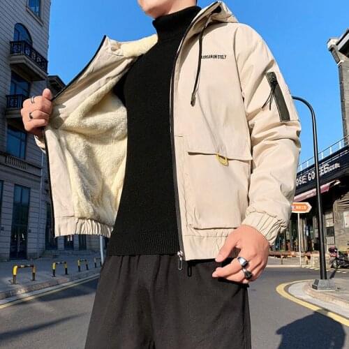 Autumn and winter warm cotton mens short plush plus thick cotton wool young workers wear cotton jacket jacket