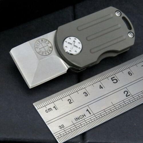 Mini Keychain Fatty M390 Knife 61HRC Stonewashed Blade Titanium Handle Edc Pocket Knife Gift Survival Hunting Folding Knifes